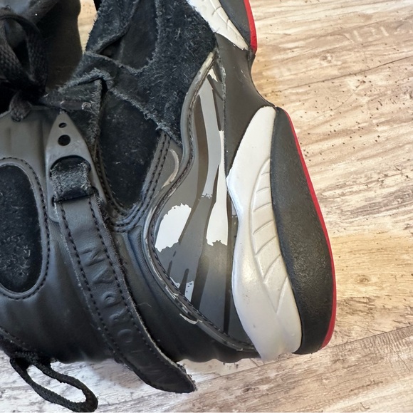 Nike Air Jordan 8 VIII Retro Bred Black Red GS‎ Size 7y Sneakers 305368-022 - Picture 15 of 16